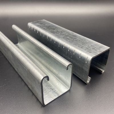 Canal Unistrut liso de acero al carbono con dientes