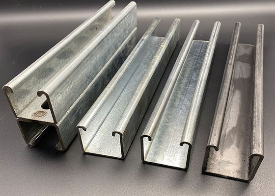 41x21 Unistrut C Canal 2.5mm HDG Pre galvanizado con trazo de canal con ranuras
