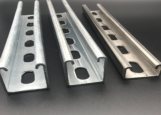 41x124 canales de unistrut galvanizados con ranuras
