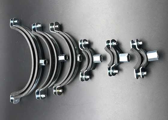 Galvanizado en caliente con dos tornillos, abrazaderas de almohadón de tubería epdm