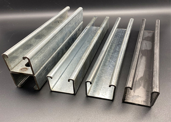 Metal galvanizado 1-5/8 tren de canales de unistrut plano con ranuras