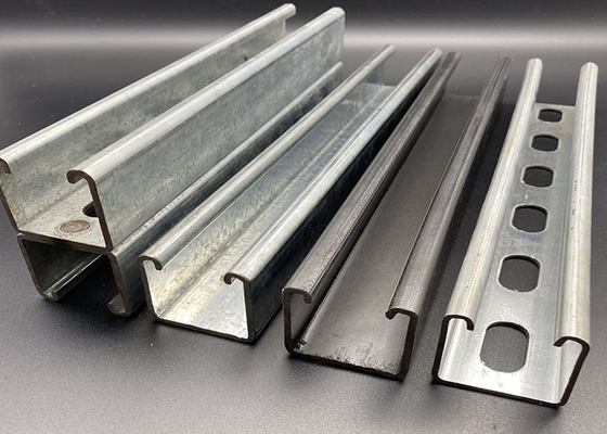 Canal de unistrut galvanizado eléctrico con ranuras sólidas formadas en frío