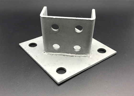 Soportes de ajuste de acero galvanizado con base de poste de canal de apoyo personalizado