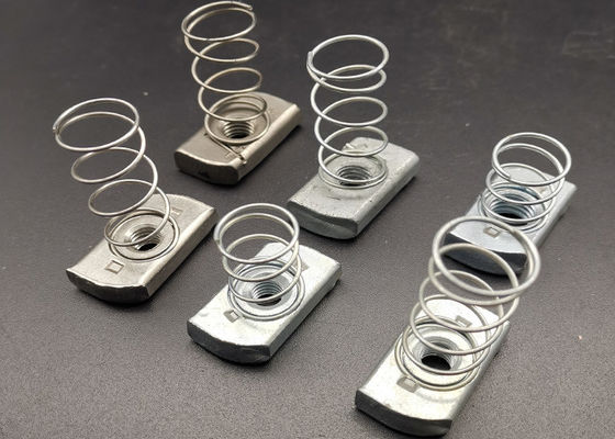 Accesorios para canales con estribo de resorte con zinc